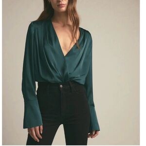 Favorite Daughter Date Night Bodysuit in Dark Green / Teal